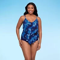 Trimshaper Womens Tie-Dye Tie Dye Tankini Swimsuit Top