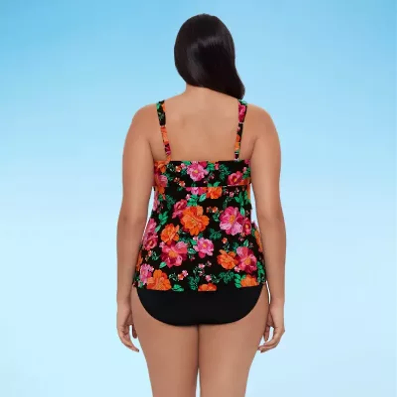 Trimshaper Womens Floral Tankini Swimsuit Top