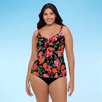 Trimshaper Womens Floral Tankini Swimsuit Top