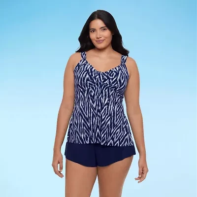 Trimshaper Womens Abstract Tankini Swimsuit Top