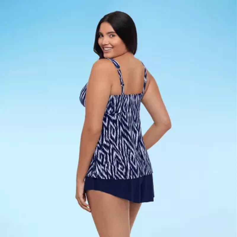 Trimshaper Womens Abstract Tankini Swimsuit Top