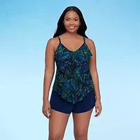Trimshaper Womens Leaf Tankini Swimsuit Top