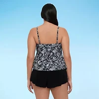 Trimshaper Womens Animal Print Tankini Swimsuit Top