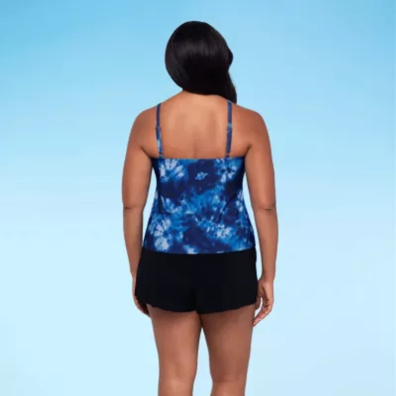 Trimshaper Womens Tie-Dye Swim Romper