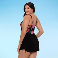 Trimshaper Womens Floral Swim Dress