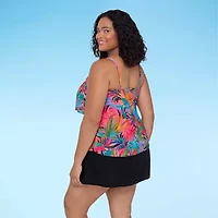 Trimshaper Womens Leaf Plus Tankini Swimsuit Top