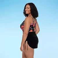 Trimshaper Womens Floral Plus Swim Dress