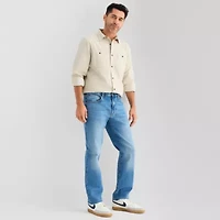 St. John's Bay Twill Field Mens Long Sleeve Classic Fit Button-Down Shirt