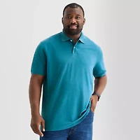 St. John's Bay Premium Stretch Big and Tall Mens Classic Fit Short Sleeve Polo Shirt