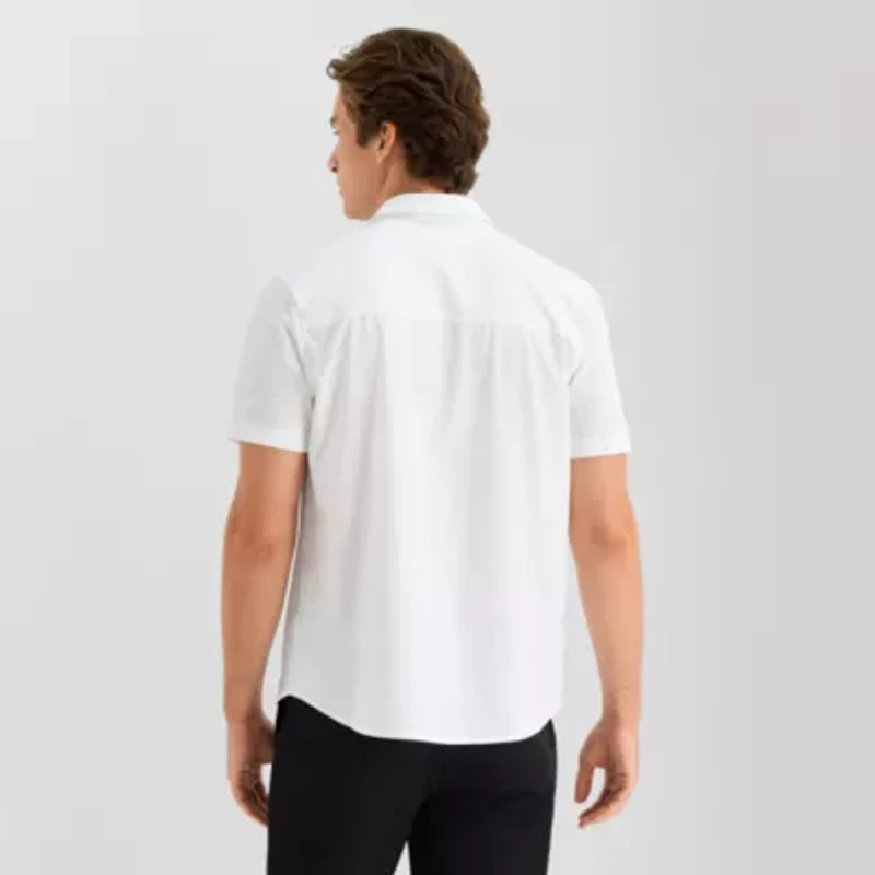 Stylus Mens Short Sleeve Button-Down Shirt