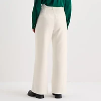 by&by Womens Juniors Wide Leg Mid Rise Trouser