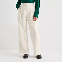 by&by Womens Juniors Wide Leg Mid Rise Trouser