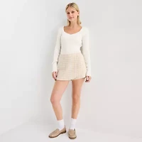 by&by Juniors Womens Scoop Neck Long Sleeve Pullover Sweater