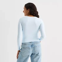 Arizona Womens Juniors Crew Neck Long Sleeve T-Shirt