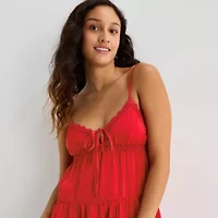 Arizona Womens Sleeveless Juniors Floral Babydoll Dress