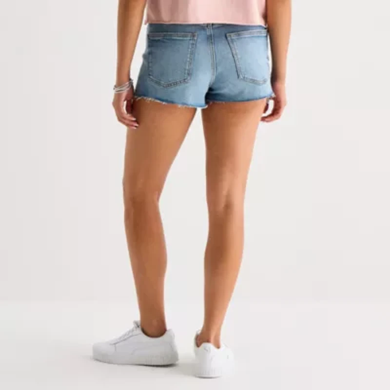 Arizona Womens High Rise Juniors Denim Short