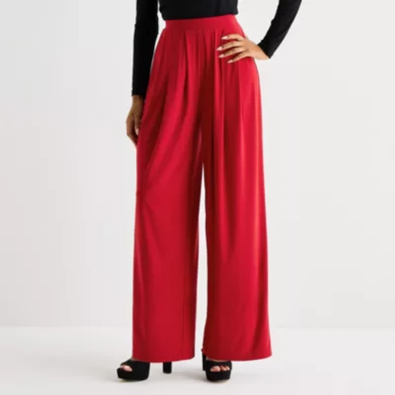 Bold Elements Womens Wide Leg Pleated Pant
