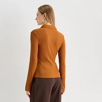 Worthington Womens Fitted Long Sleeve Regular Fit Button-Down Shirt