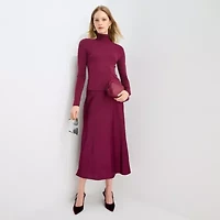 Worthington Womens Mock Neck Long Sleeve Blouse