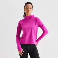 Xersion EverUltra Womens Hooded Long Sleeve Active T-Shirt