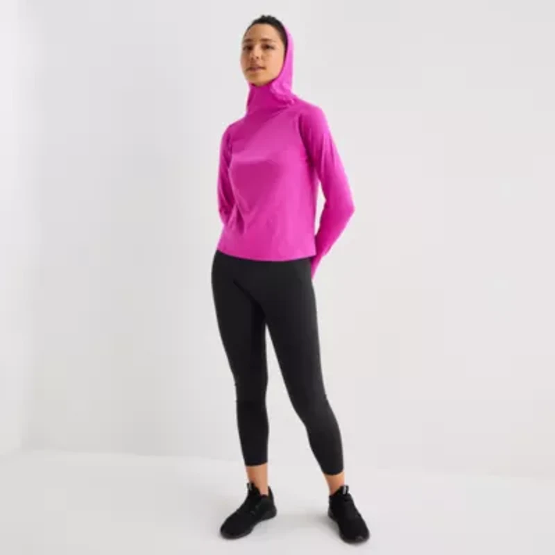Xersion EverUltra Womens Hooded Long Sleeve Active T-Shirt
