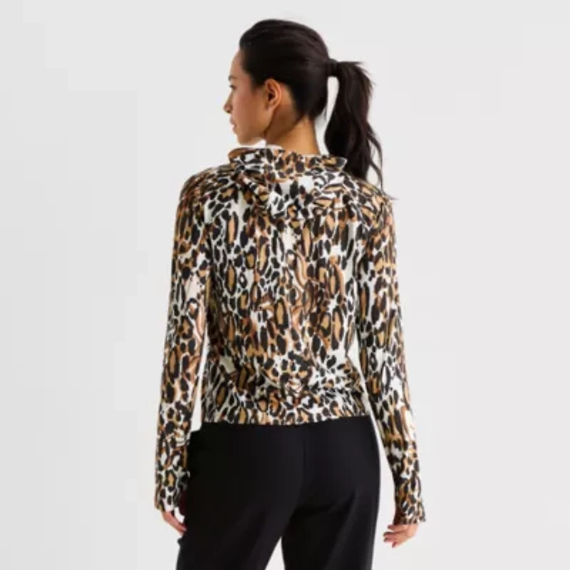 Xersion EverUltra Womens Hooded Long Sleeve Active T-Shirt