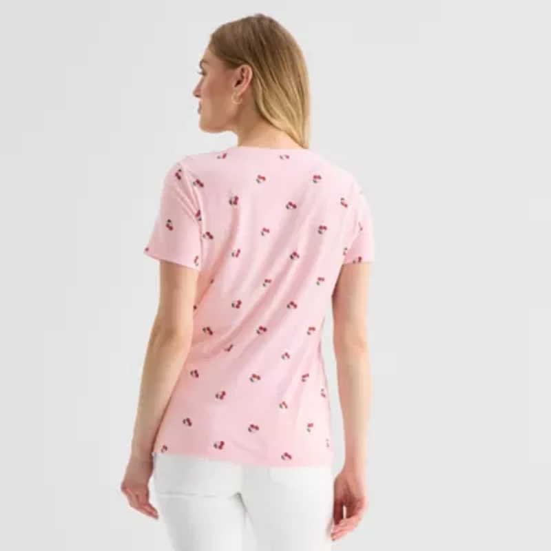 St. John's Bay Womens Crew Neck Short Sleeve T-Shirt