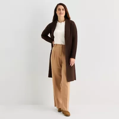 Liz Claiborne Womens Long Sleeve Open Front Cardigan