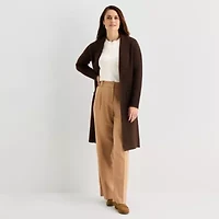 Liz Claiborne Womens Long Sleeve Open Front Cardigan