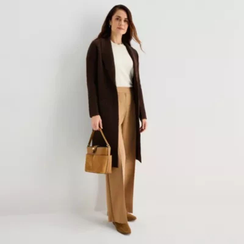 Liz Claiborne Womens Long Sleeve Open Front Cardigan