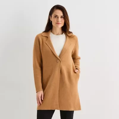 Liz Claiborne Womens V Neck Long Sleeve Button Cardigan
