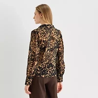 Worthington Womens Long Sleeve Blouse