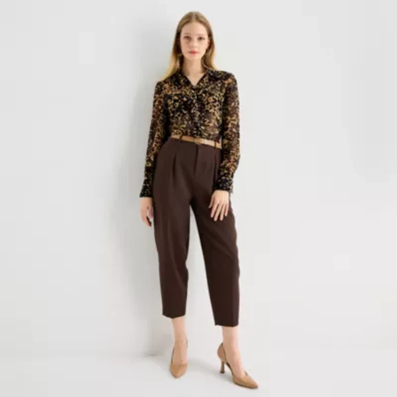 Worthington Womens Long Sleeve Blouse
