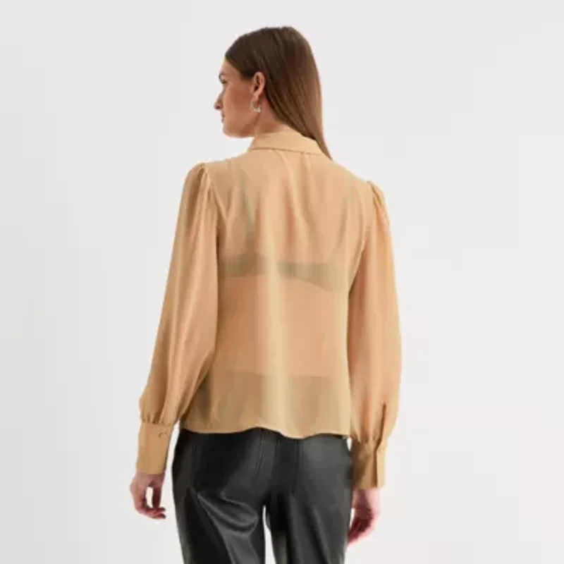 Worthington Womens Long Sleeve Blouse