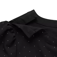 Liz Claiborne Womens Plus Easy-on + Easy-off Round Neck Short Sleeve Blouse
