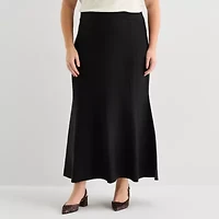 Liz Claiborne Womens Plus Long Flared Skirt