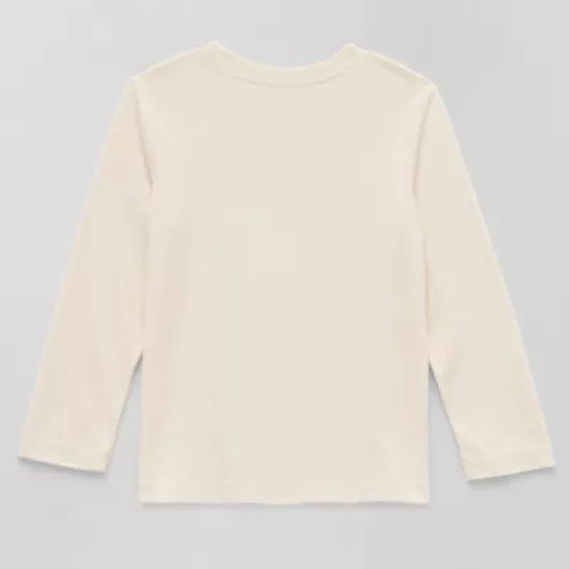 Okie Dokie Toddler & Little Boys Crew Neck Long Sleeve Regular Fit Graphic T-Shirt