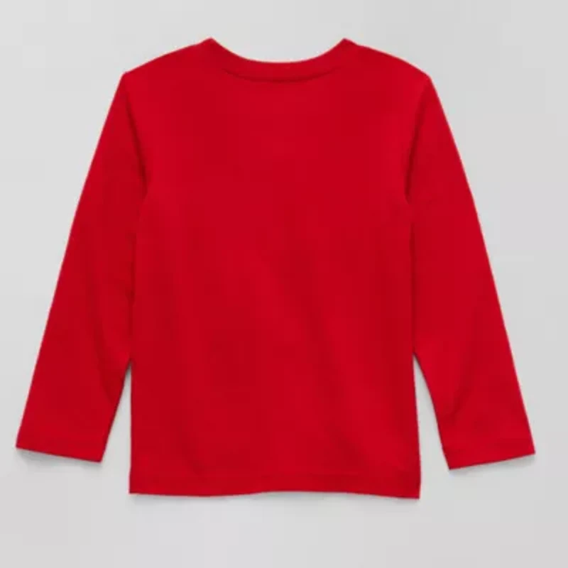 Okie Dokie Toddler & Little Boys Crew Neck Long Sleeve Regular Fit Graphic T-Shirt
