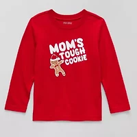 Okie Dokie Toddler & Little Boys Crew Neck Long Sleeve Regular Fit Graphic T-Shirt