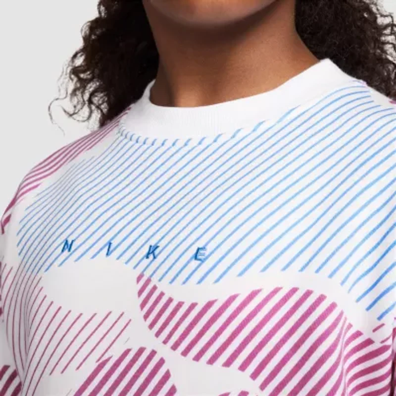 Nike Club Big Kid Girls Crew Neck Fleece Long Sleeve Sweatshirt