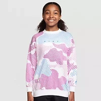 Nike Club Big Kid Girls Crew Neck Fleece Long Sleeve Sweatshirt