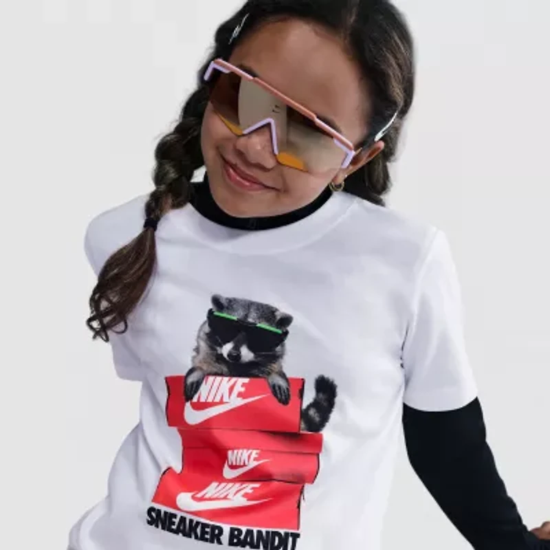 Nike Club Big Kid Unisex Crew Neck Short Sleeve Classic Fit Graphic T-Shirt