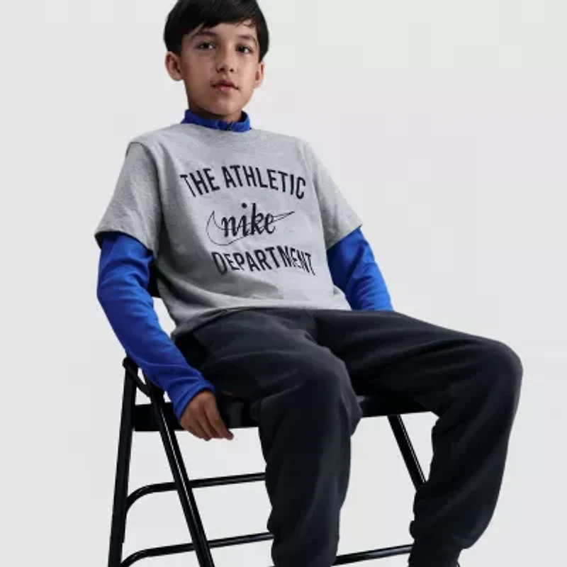 Nike Big Kid Unisex Crew Neck Short Sleeve Regular Fit Graphic T-Shirt