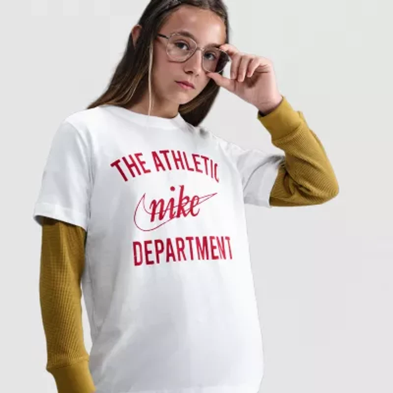 Nike Big Kid Unisex Crew Neck Short Sleeve Regular Fit Graphic T-Shirt