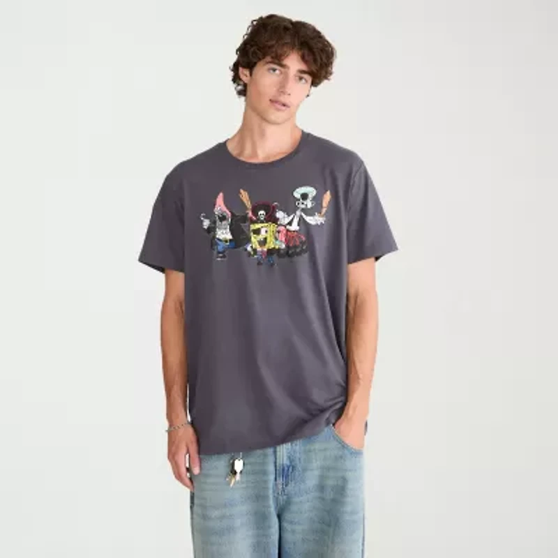 AEROPOSTALE Mens Crew Neck Short Sleeve Regular Fit Spongebob Graphic T-Shirt