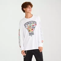 AEROPOSTALE Mens Crew Neck Long Sleeve Regular Fit Spongebob Graphic T-Shirt