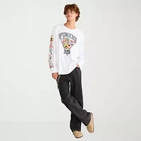 AEROPOSTALE Mens Crew Neck Long Sleeve Regular Fit Spongebob Graphic T-Shirt