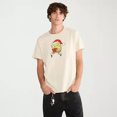 AEROPOSTALE Mens Crew Neck Short Sleeve Regular Fit Spongebob Graphic T-Shirt