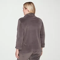 Alfred Dunner Calm Luxe Womens Cowl Neck 3/4 Sleeve T-Shirt