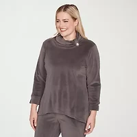 Alfred Dunner Calm Luxe Womens Cowl Neck 3/4 Sleeve T-Shirt